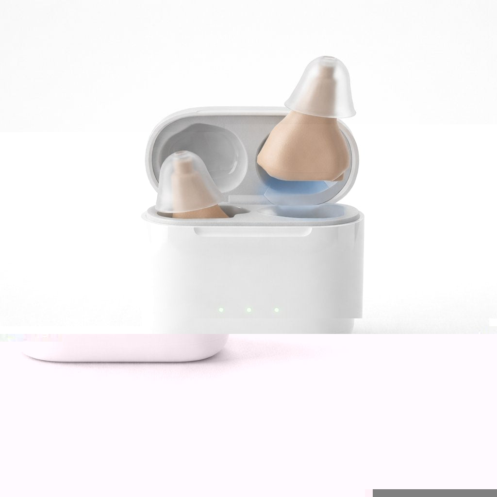 Auden One hearing aids in case